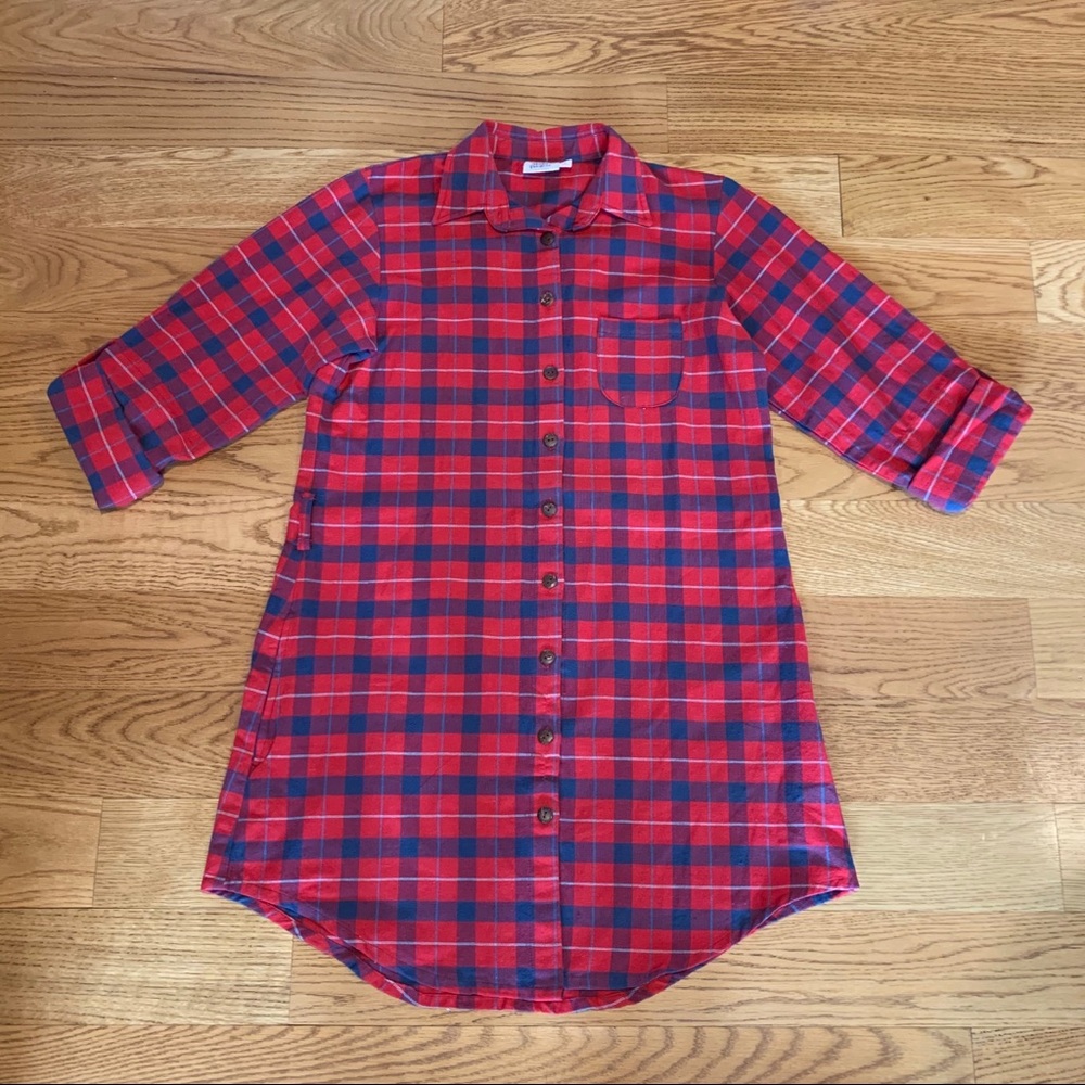 mata traders red plaid flannel dress ⚡️ large